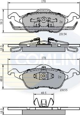 Comline CBP0490 - Тормозные колодки, дисковые, комплект www.autospares.lv