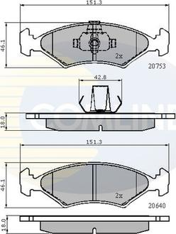 Comline CBP0444 - Тормозные колодки, дисковые, комплект www.autospares.lv