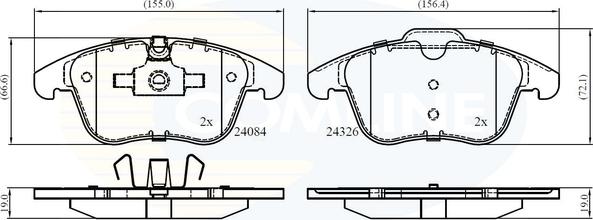 Comline CBP06036 - Тормозные колодки, дисковые, комплект www.autospares.lv