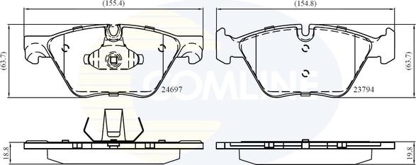 Comline CBP06075 - Bremžu uzliku kompl., Disku bremzes autospares.lv