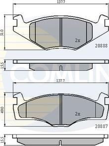 Comline CBP0148 - Тормозные колодки, дисковые, комплект www.autospares.lv