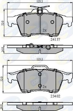 Comline CBP01599 - Тормозные колодки, дисковые, комплект www.autospares.lv