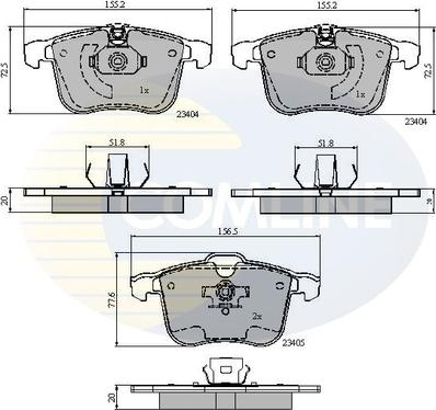 Comline CBP01593 - Bremžu uzliku kompl., Disku bremzes autospares.lv