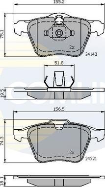 Comline CBP01608 - Bremžu uzliku kompl., Disku bremzes autospares.lv