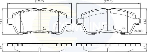 Comline CBP01618 - Bremžu uzliku kompl., Disku bremzes autospares.lv