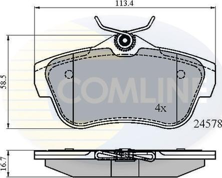 Comline CBP01622 - Bremžu uzliku kompl., Disku bremzes autospares.lv