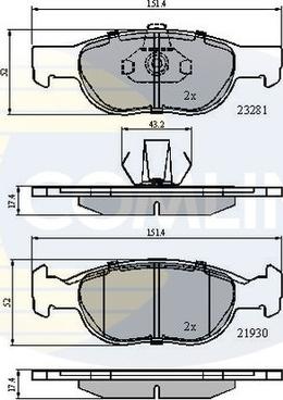 Comline CBP01018 - Brake Pad Set, disc brake www.autospares.lv