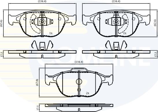 Comline CBP01150 - Bremžu uzliku kompl., Disku bremzes www.autospares.lv