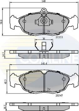 Comline CBP0134 - Bremžu uzliku kompl., Disku bremzes autospares.lv