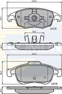 Comline CBP01719 - Bremžu uzliku kompl., Disku bremzes autospares.lv