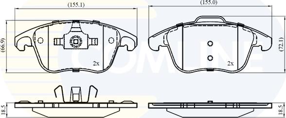 Comline CBP01720 - Bremžu uzliku kompl., Disku bremzes www.autospares.lv