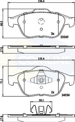 Comline CBP02020 - Тормозные колодки, дисковые, комплект www.autospares.lv