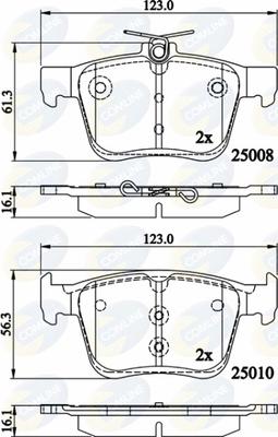 Comline CBP02156 - Тормозные колодки, дисковые, комплект www.autospares.lv