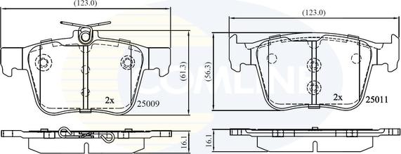 Comline CBP02157 - Тормозные колодки, дисковые, комплект www.autospares.lv