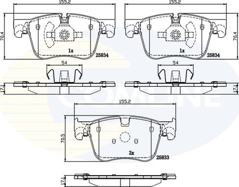 Comline CBP02250 - Bremžu uzliku kompl., Disku bremzes autospares.lv