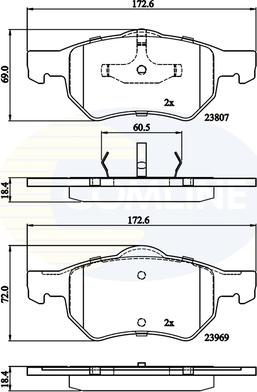 Comline CBP02222 - Brake Pad Set, disc brake www.autospares.lv