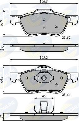 Comline CBP0739 - Bremžu uzliku kompl., Disku bremzes autospares.lv