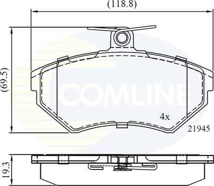 Comline CBP0736 - Тормозные колодки, дисковые, комплект www.autospares.lv