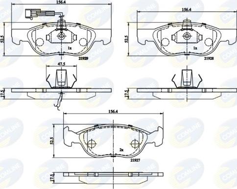 Comline CBP1477 - Bremžu uzliku kompl., Disku bremzes www.autospares.lv