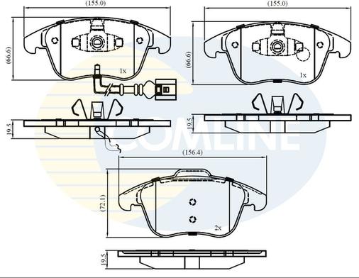 Comline CBP16022 - Bremžu uzliku kompl., Disku bremzes autospares.lv