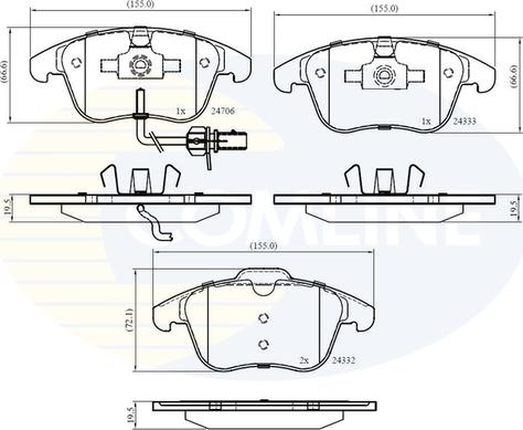 Comline CBP11591 - Тормозные колодки, дисковые, комплект www.autospares.lv