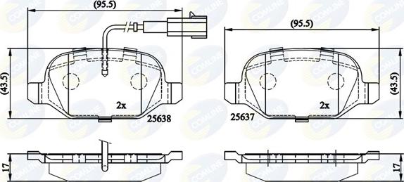 Comline CBP11559 - Bremžu uzliku kompl., Disku bremzes autospares.lv