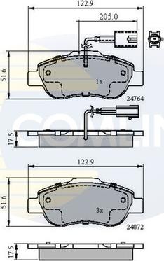 Comline CBP11600 - Тормозные колодки, дисковые, комплект www.autospares.lv