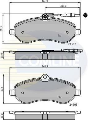 Comline CBP11621 - Bremžu uzliku kompl., Disku bremzes www.autospares.lv