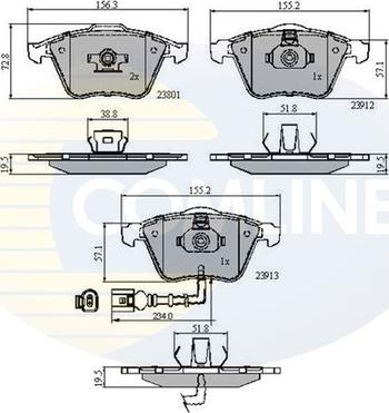 Comline CBP11628 - Bremžu uzliku kompl., Disku bremzes autospares.lv