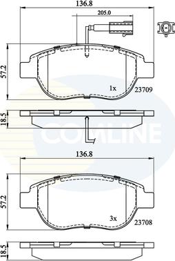 Comline CBP11038 - Bremžu uzliku kompl., Disku bremzes www.autospares.lv