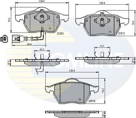 Comline CBP11111 - Тормозные колодки, дисковые, комплект www.autospares.lv