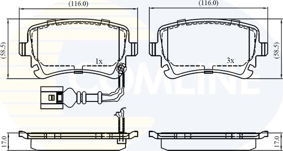 Comline CBP11313 - Bremžu uzliku kompl., Disku bremzes autospares.lv