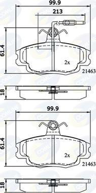 Comline CBP1133 - Bremžu uzliku kompl., Disku bremzes www.autospares.lv