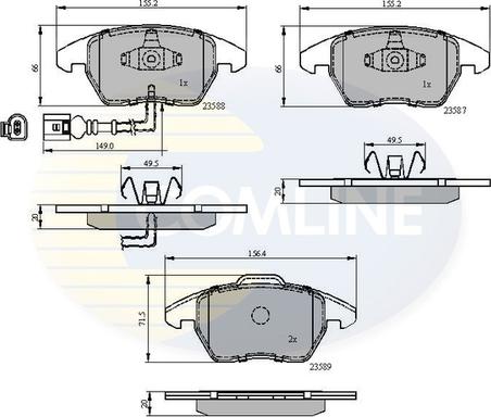 Comline CBP11224 - Bremžu uzliku kompl., Disku bremzes autospares.lv