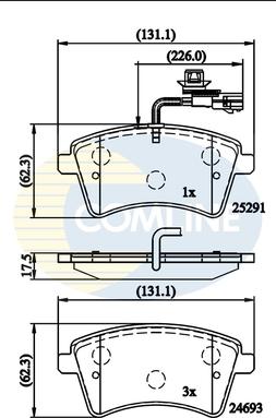 Comline CBP11707 - Bremžu uzliku kompl., Disku bremzes www.autospares.lv