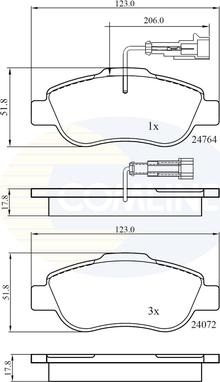 Comline CBP11785 - Тормозные колодки, дисковые, комплект www.autospares.lv