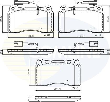 Comline CBP11721 - Bremžu uzliku kompl., Disku bremzes autospares.lv