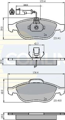 Comline CBP1856 - Тормозные колодки, дисковые, комплект www.autospares.lv