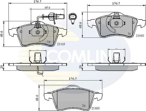 Comline CBP1852 - Bremžu uzliku kompl., Disku bremzes autospares.lv