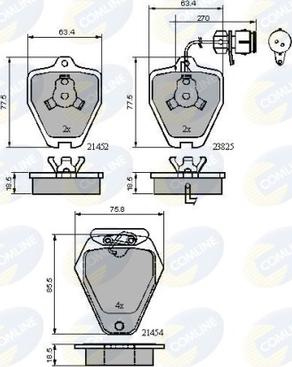 Comline CBP1884 - Тормозные колодки, дисковые, комплект www.autospares.lv