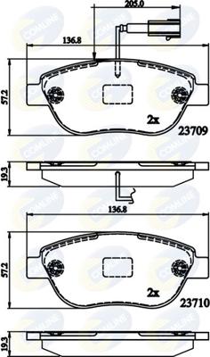 Comline CBP12140 - Bremžu uzliku kompl., Disku bremzes autospares.lv