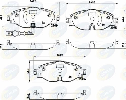 Comline CBP12158 - Bremžu uzliku kompl., Disku bremzes www.autospares.lv