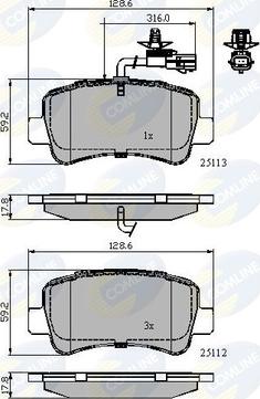 Comline CBP12105 - Bremžu uzliku kompl., Disku bremzes autospares.lv