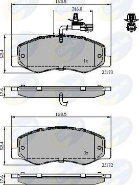 Comline CBP12108 - Bremžu uzliku kompl., Disku bremzes autospares.lv