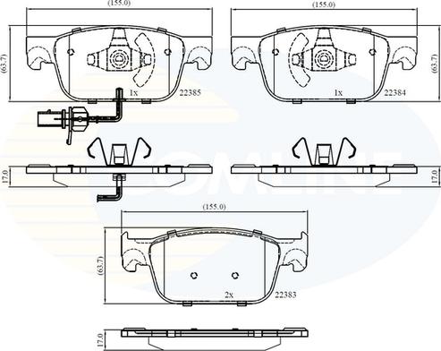 Comline CBP12352 - Bremžu uzliku kompl., Disku bremzes www.autospares.lv