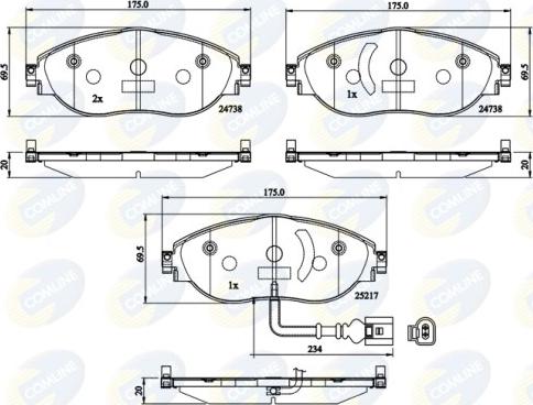 Comline CBP12201 - Bremžu uzliku kompl., Disku bremzes autospares.lv