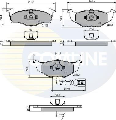 Comline CBP1707 - Brake Pad Set, disc brake www.autospares.lv