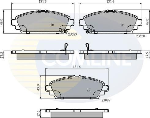 Comline CBP3943 - Bremžu uzliku kompl., Disku bremzes www.autospares.lv