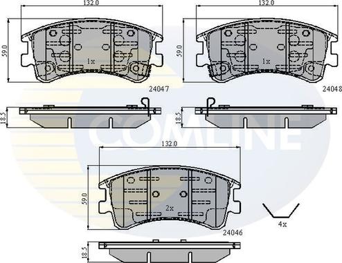 Comline CBP3950 - Bremžu uzliku kompl., Disku bremzes autospares.lv