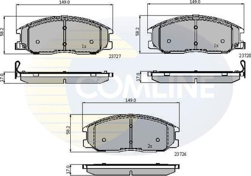 Comline CBP3902 - Bremžu uzliku kompl., Disku bremzes www.autospares.lv